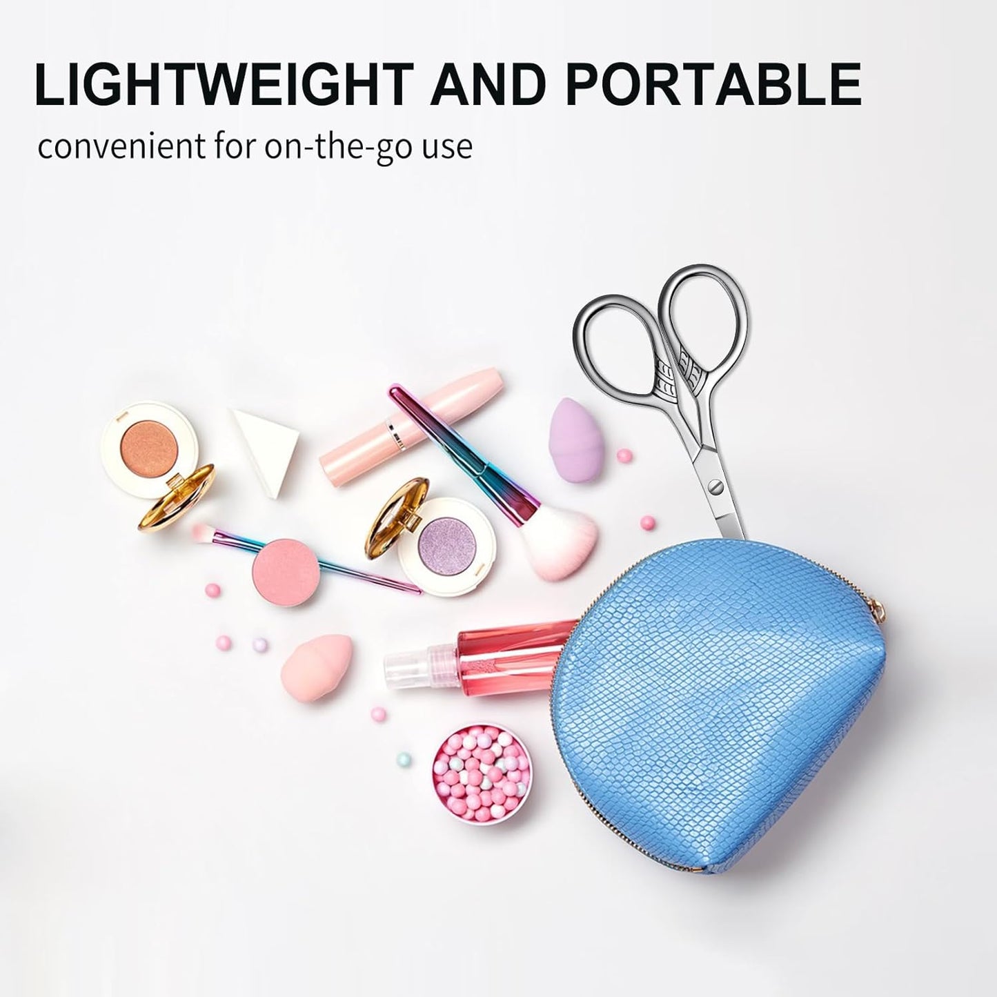 Professional Grooming Scissors for Hair, Eyelashes, Nose, Eyebrow Trimming, Mustache - AsonTao