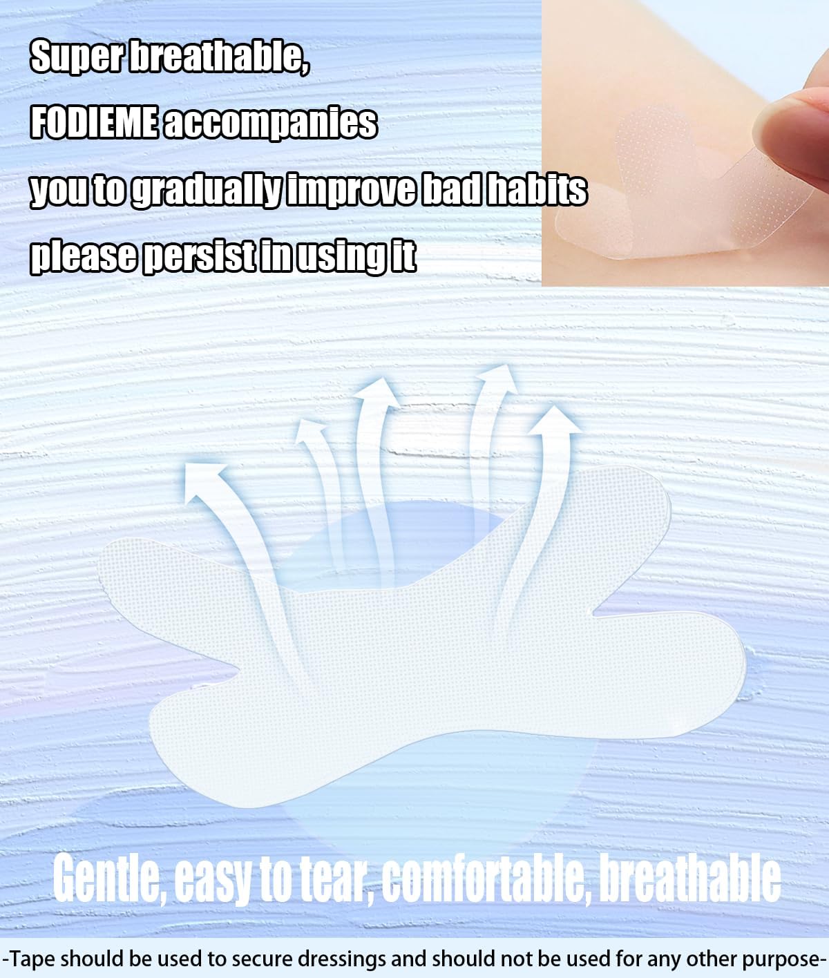 Mouth Tape for Sleeping (120-Pack) Gentle Transparent Premium Tape Breathable Strips-Pain Free Removal-Adhesion Skin-Breathable and Hypoallergenic