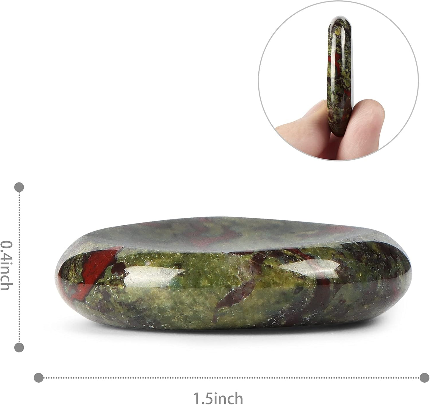 Artistone Crystal Chakra Thumb Worry Stone for Anxiety Tears Chakra Reiki Healing Crystals Pocket Palm Stones Meditation Crystal (Dragon Blood Stone)