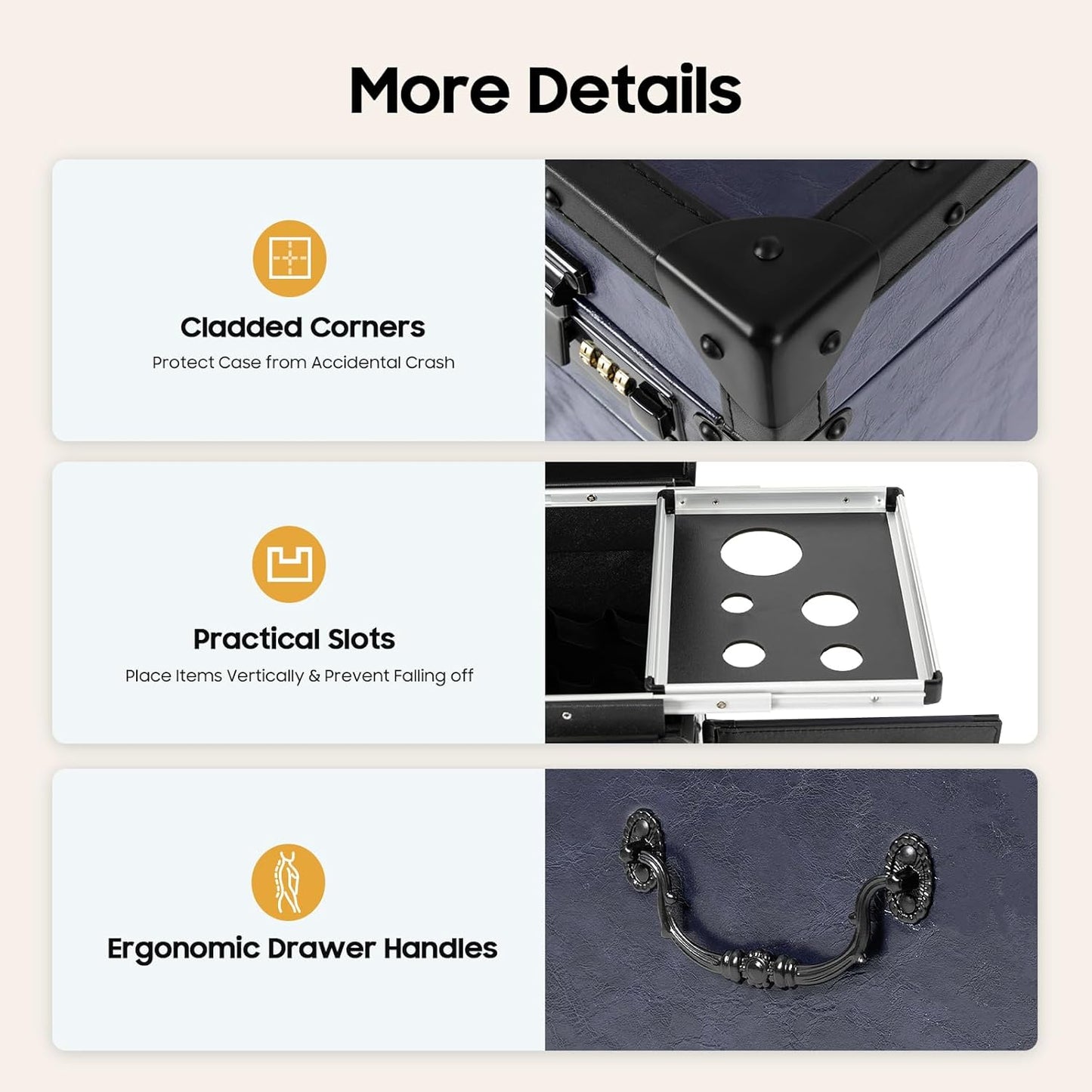 Hairdressing Tool Organiser,Large Capacity Hairdressing Case,Professional Salon Barber Case with Swivel Wheels for Nail Salon,Beauty Store(Blue)