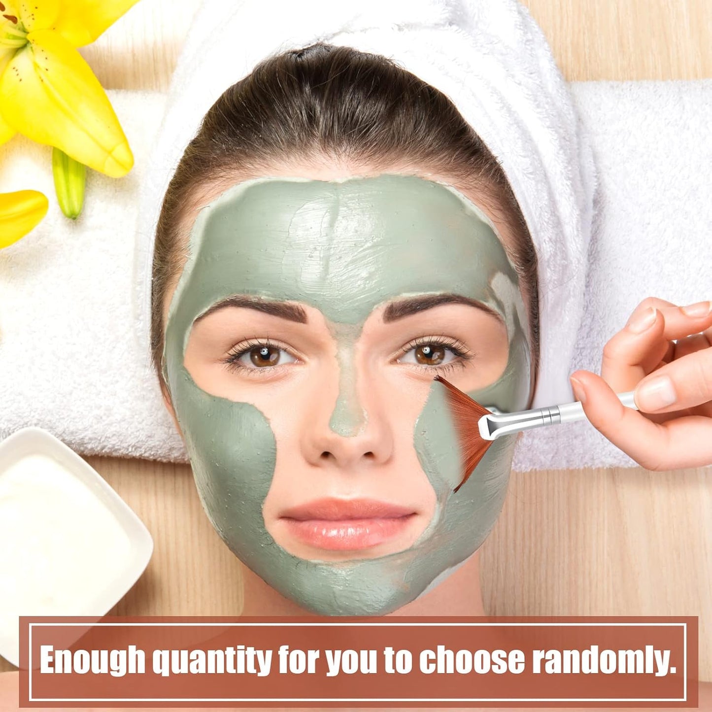 Patelai 14 Pieces Fan Brushes Applicator, Mask Brushes for Facial Makeup Tools for Face Cosmetic(Brown)