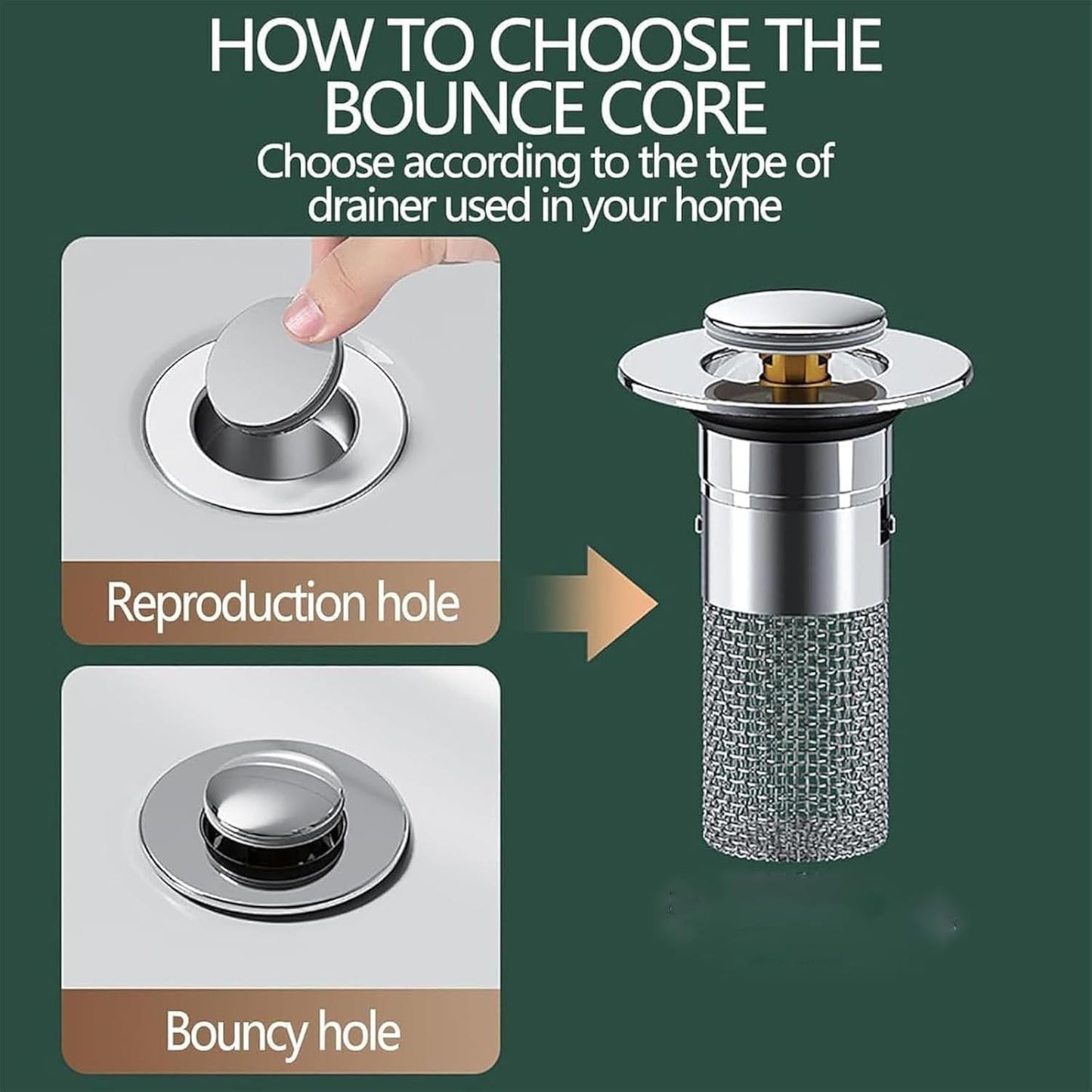 Conceptan Drain Stopper, Bathroom Sink Stopper Hair Catcher, Sink Plug Hair Trap, Bathtub Drain Stopper, Universal Pop up Stainless Steel Floor Drains Filter, Fits Bathroom, Laundry Sink Drains (4pcs)