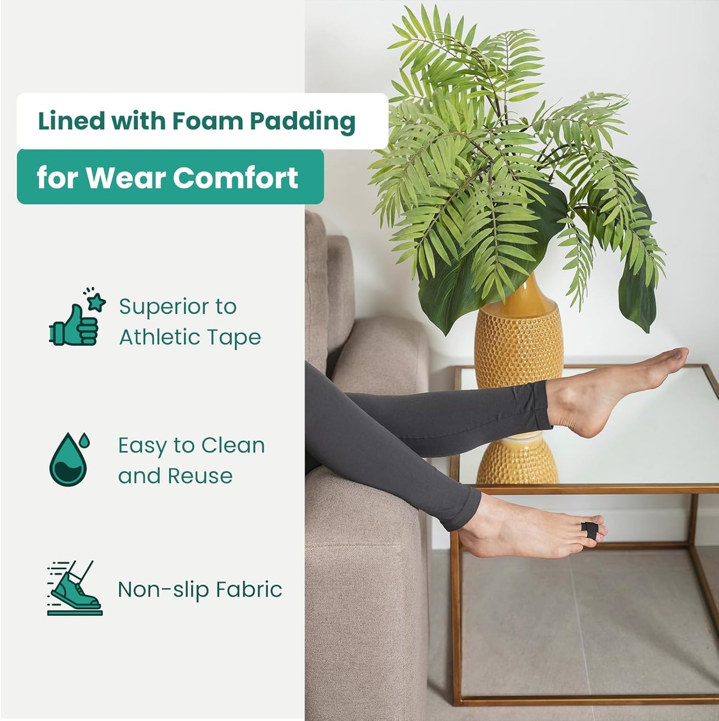 Welnove Hammer Toe Straightener - 8 Pack Broken Toe Wraps - Hammer Toe Corrector for Women - Toe Splints for Crooked Toes, Curled Toes, Bent Toes - (Large, Black)