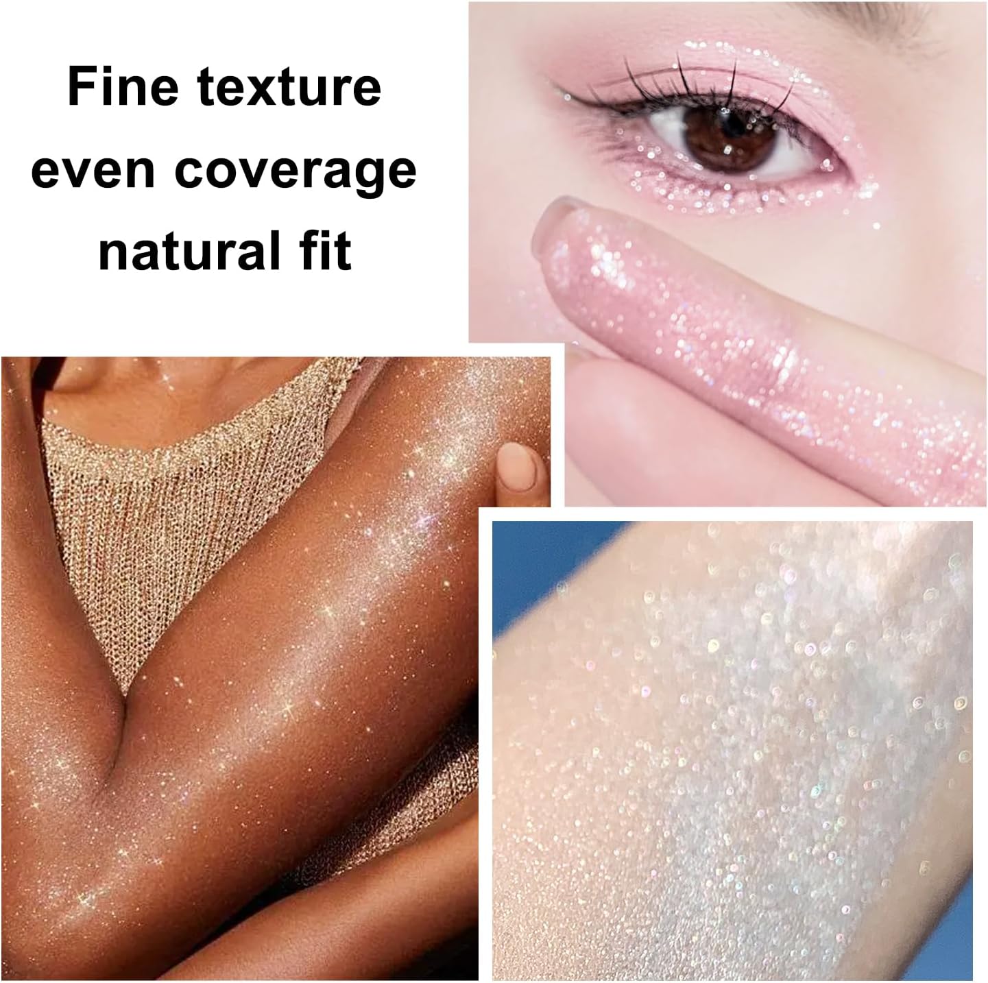 Hair and Body Glitter Spray, 1PC Glitter Hairspray Dry Powder Makeup for Clothes, Festival Rave Prom Loose Sparkle Powder,Holographic Ultra Fine Resin Glitters for Crafts (Peal White)