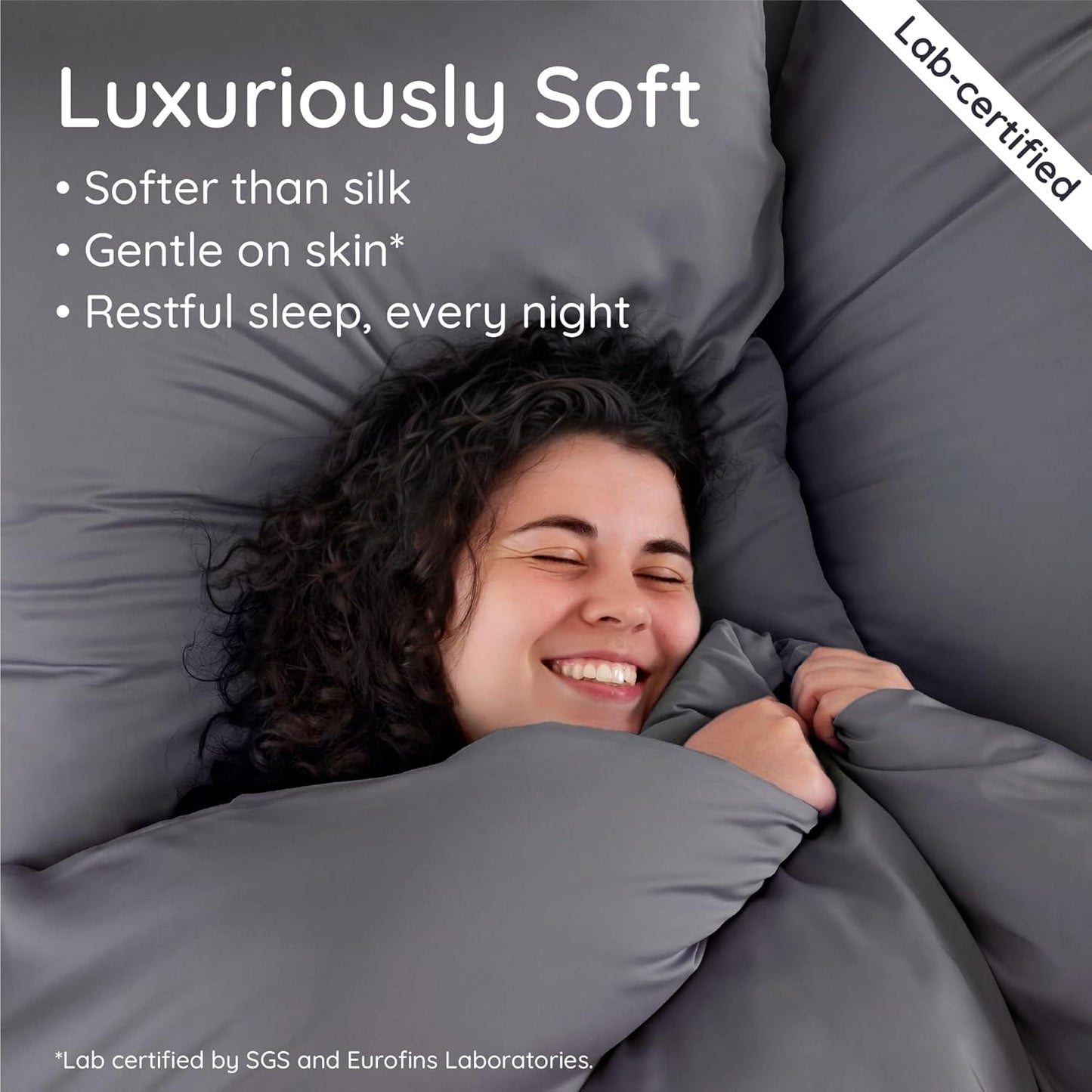 Bambaw 100% Viscose Derived from Bamboo Pillowcases Standard Size – Set of 2 Cooling Pillow Cases Standard Size, Breathable & Soft Pillow Case with Envelope Closure, Anti Acne Pillow Case (Charcoal)