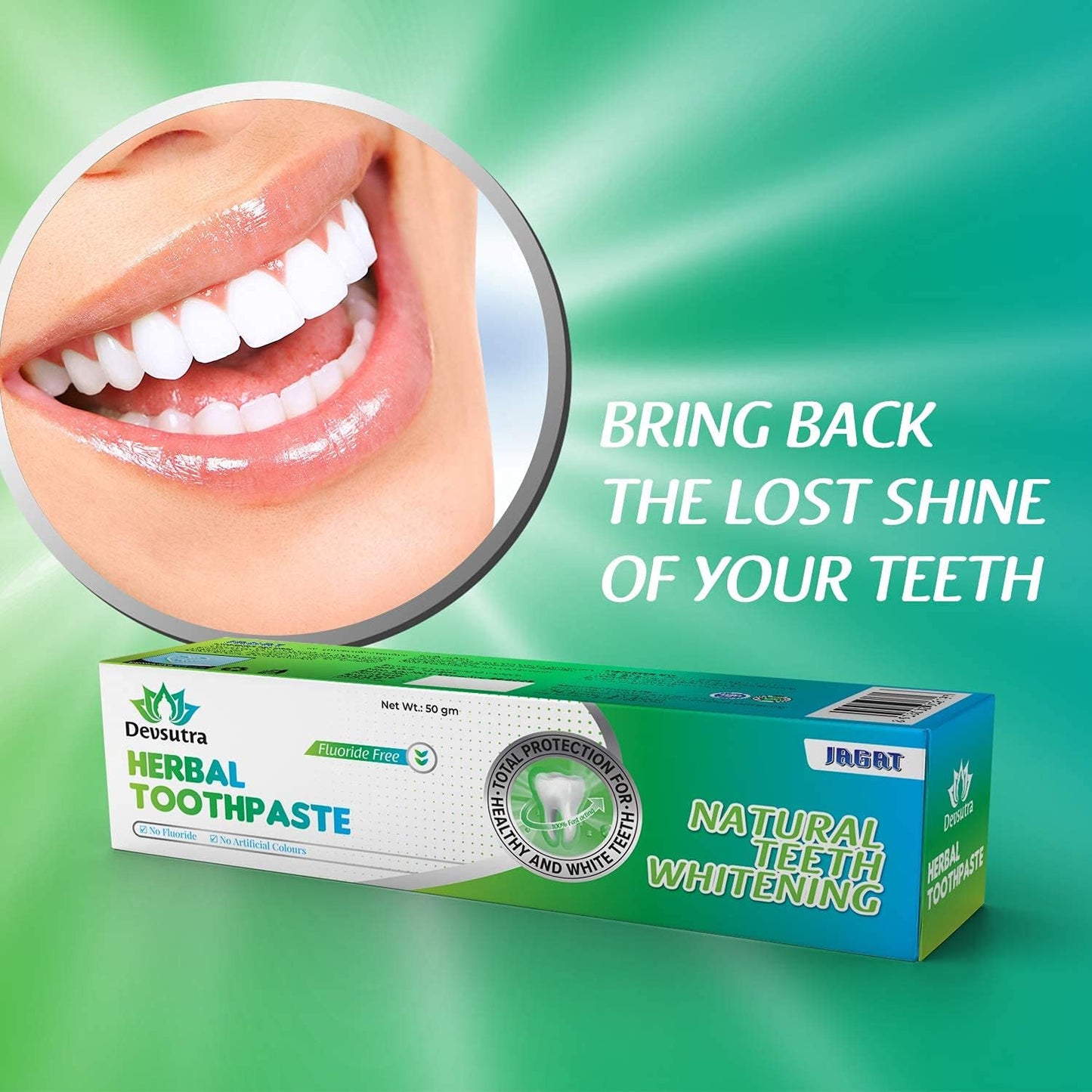 Jagat Mint Toothpaste Pack of 3 – Teeth Whitening Tooth Paste with Mint Flavor, Fluoride Free Toothpaste for Adult, Organic & Natural Travel Tooth Paste, Vegan, Non Toxic, Gluten Free