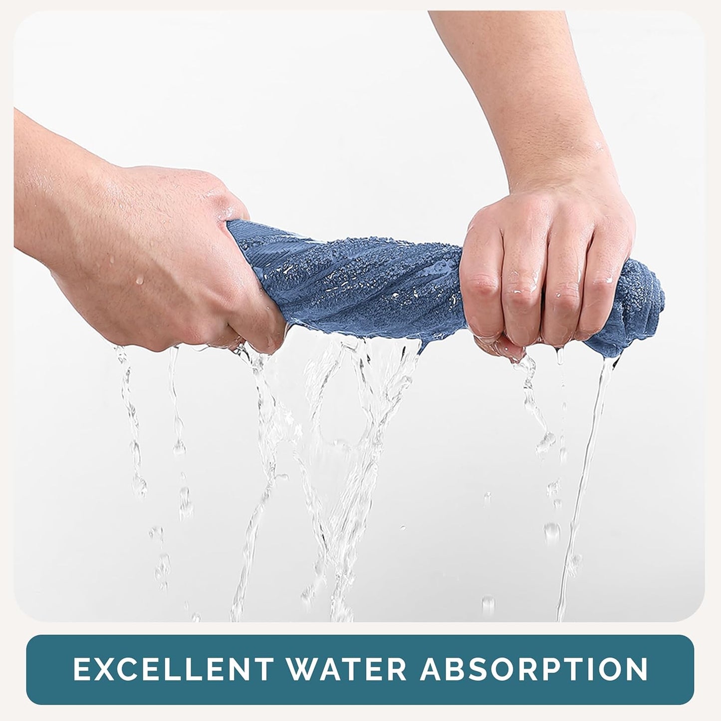 Casa Platino 100% Cotton Wash Cloths 12 Pack - Spa & Salon Quality - Ring Spun Cotton Face Cloths- Soft & Absorbent Washcloths for Shower, Home, Kitchen - Fingertip Towels - 13"x13", Cerulean Blue