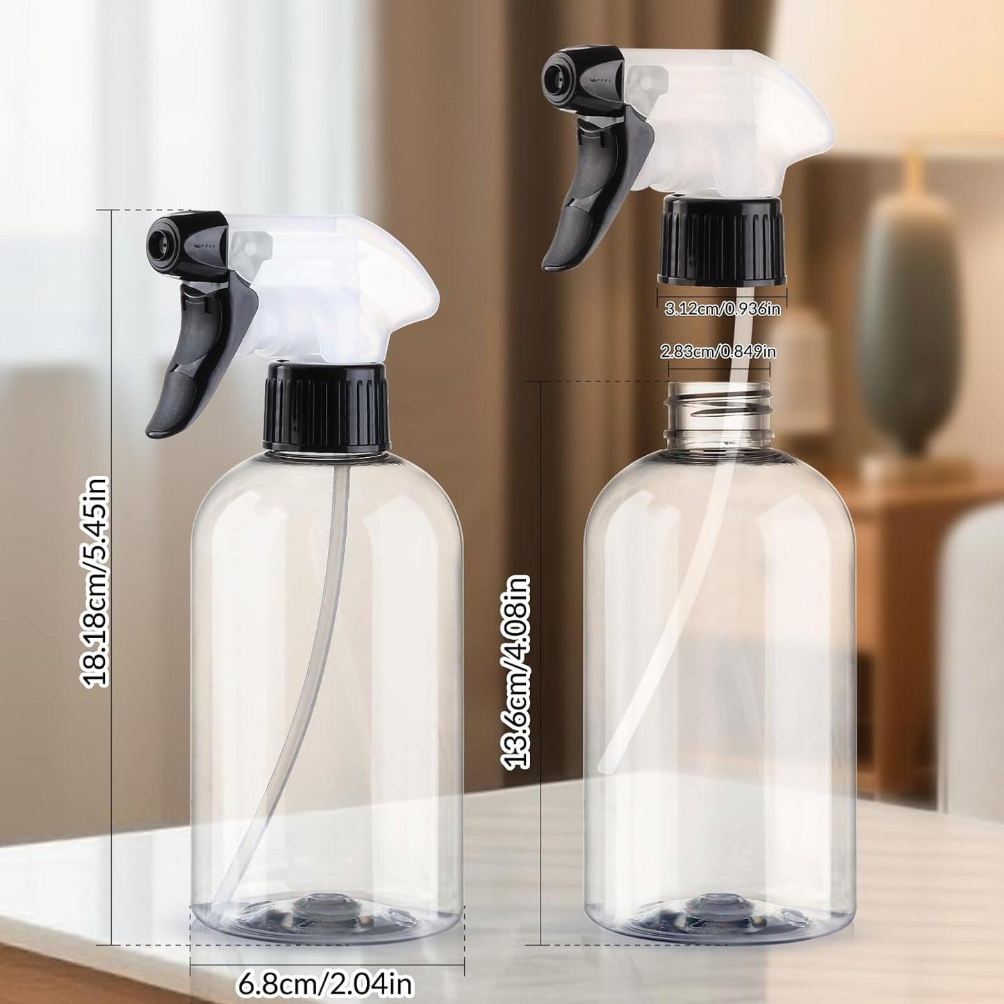 Spray Bottles BPA free Plastic Spray Bottle 10oz/300ml Adjustable Sprayer Empty Refillable Container Mist Stream for Watering Plants, Pet Training, Kitchen Cleaning