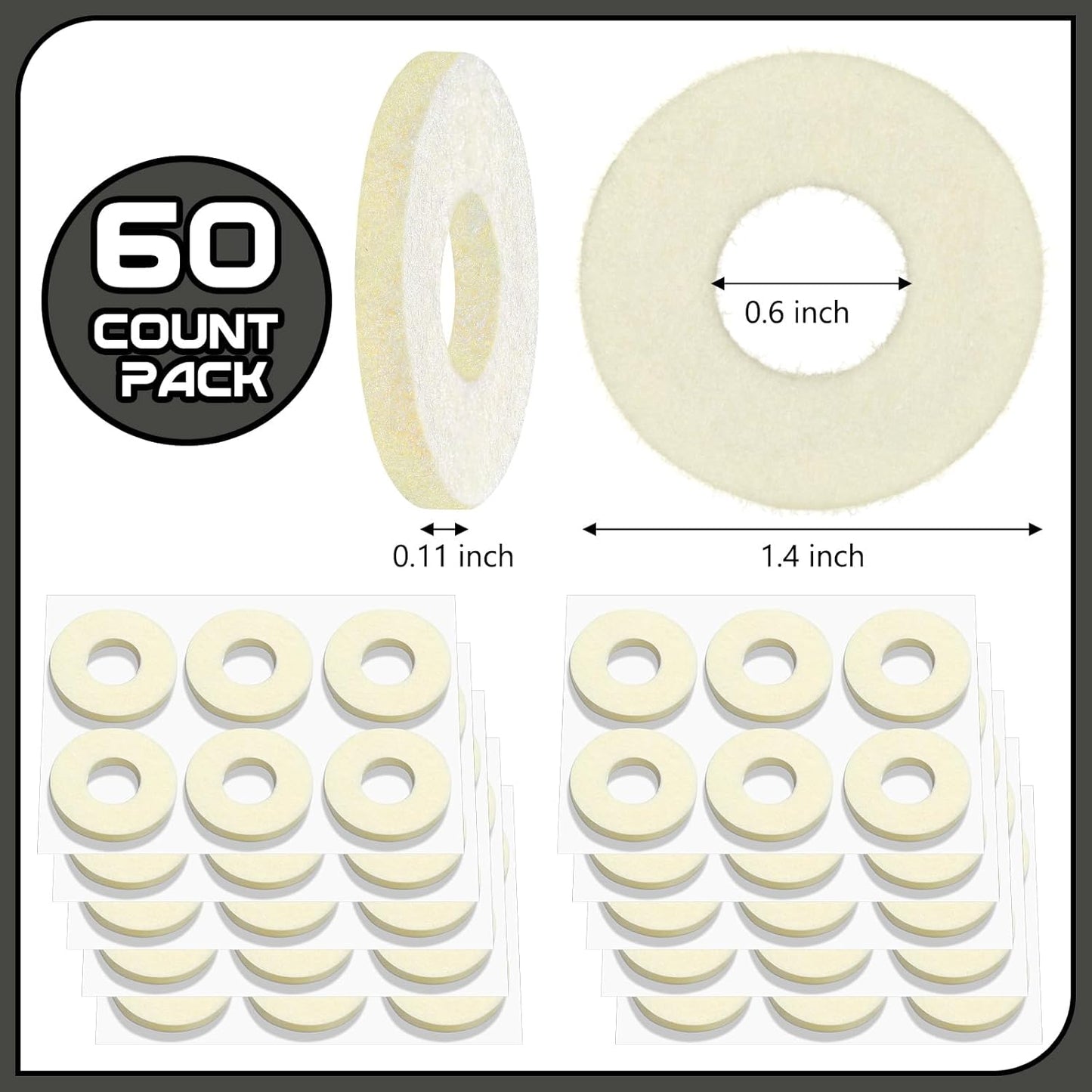60 Pcs Felt Callus Cushions for Bottom of Foot Round Feet Corn Pads Adhesive Foot Callus Pads Soft Callous Cushions Bulk for Women Men Feet Toes Heel Pain Relief(Beige)