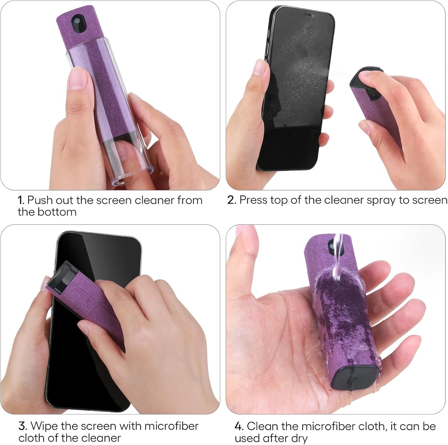 Fingerprint Proof Screen Cleaner,3 in 1Touchscreen Mist Cleaner Spray Wipe Cleaner,Safe for All Phones, Computer, Laptop, Tablet and Car Screen