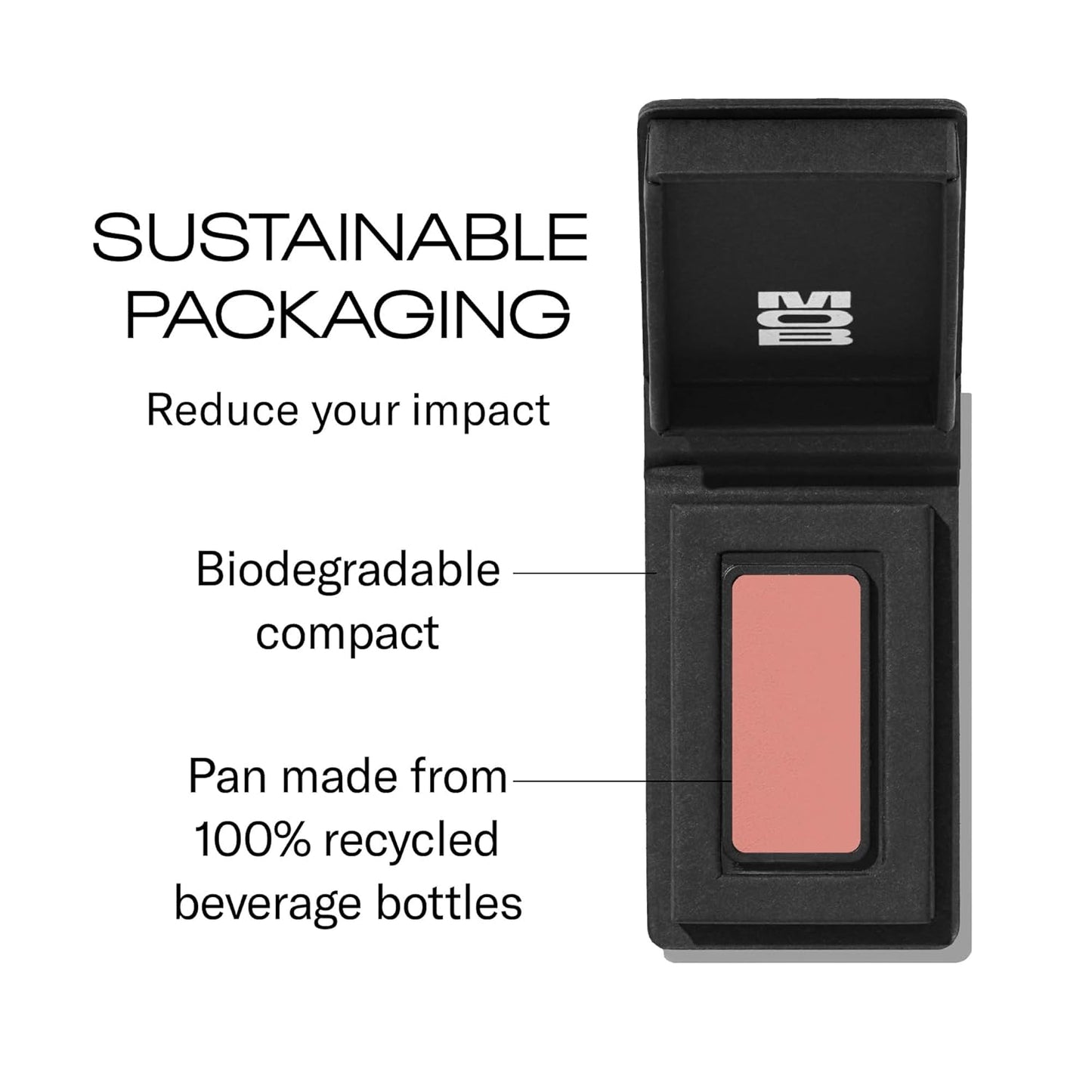 MOB Beauty Cream Clay Eyeshadow M114 – Muted Rose | Skincare-Infused, Vegan, Cruelty-Free, Blendable Cream-to-Velvet Finish, Buildable Pigment, Clean Eyeshadow in Sustainable, Biodegradable Compact