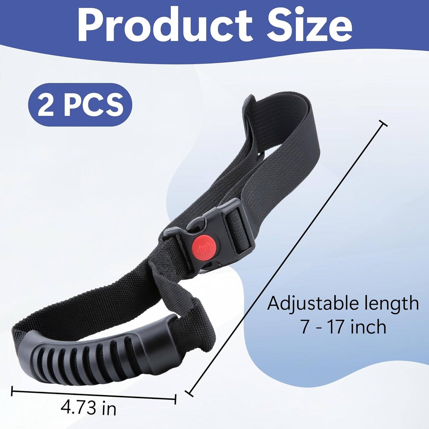 2 PCS Car Adjustable Grab Handles, Car Handle Assist, Safety Handle Portable Vehicle Support Grab Bar for Trucks, SUVs, Jeeps, Vans, Cars and ATVs (Black)