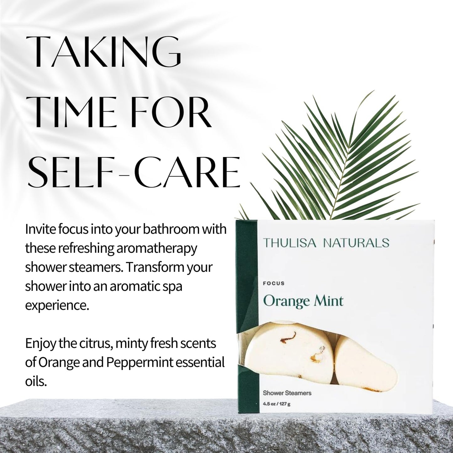 Thulisa Naturals Orange Mint Shower Steamers Aromatherapy | Organic Shower Bombs with Essential Oils | Self Care Christmas Birthday & Spa Gifts for Women & Men | Stocking Stuffers | 4 Pack