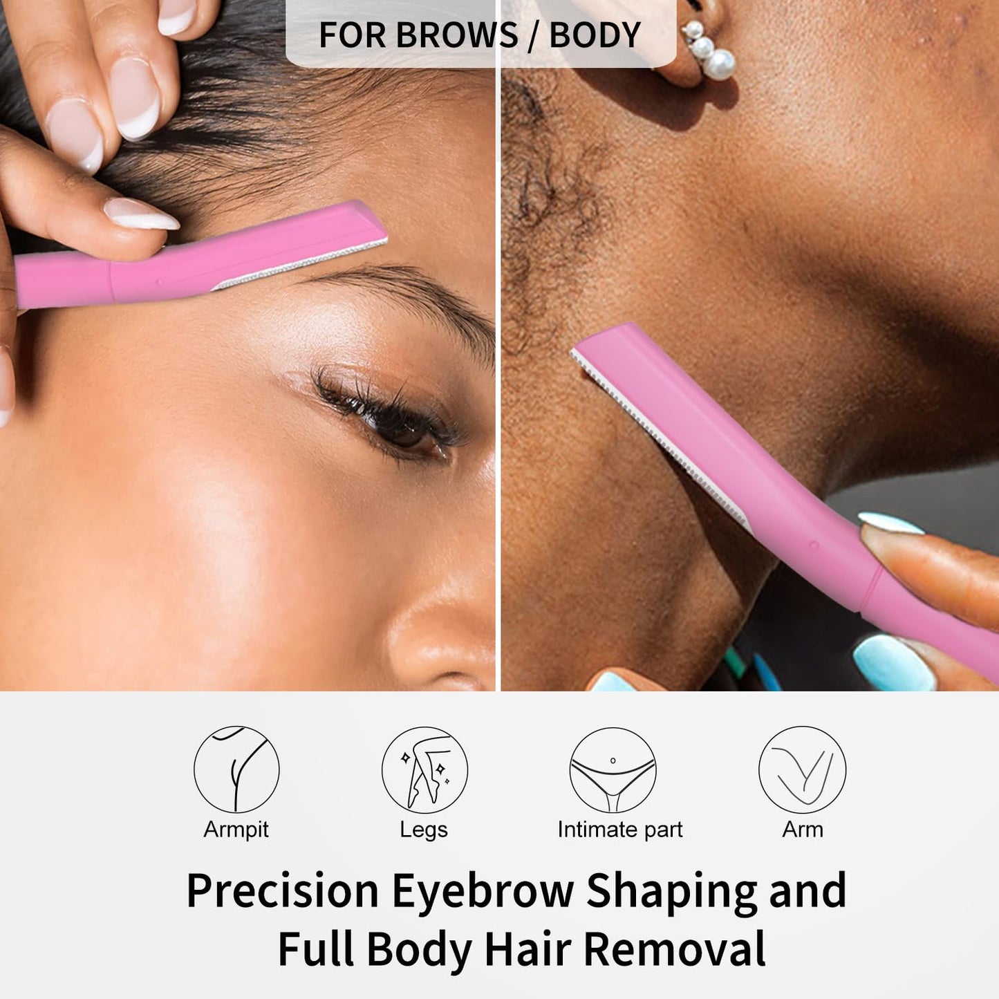 Dermaplane Razor for Women Face, Precision Face Razors for Women, Dermaplaning Tool, Eyebrow Razor, Skin-friendly Microblades with Protective Cap