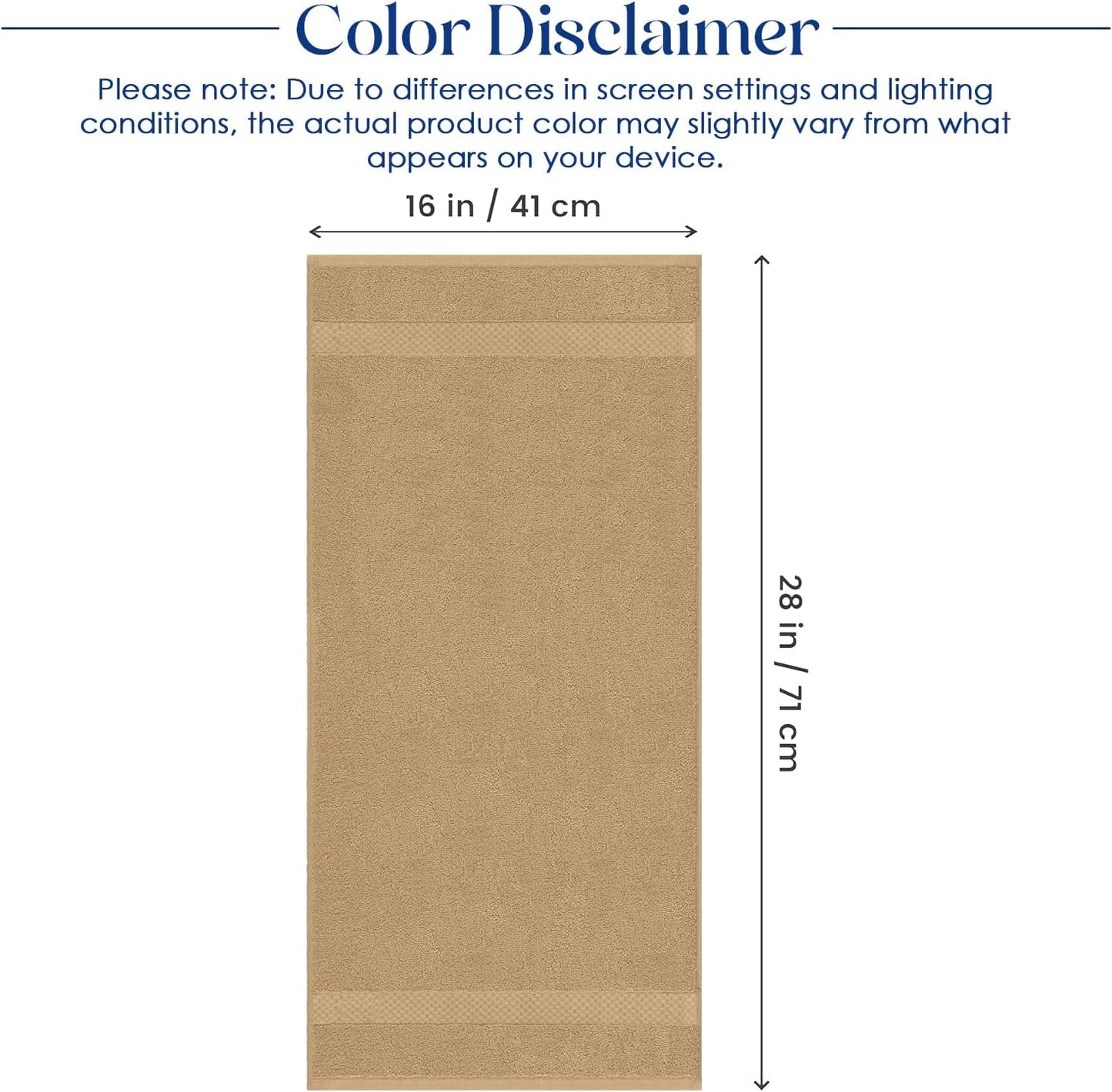 DAN RIVER 6-Pack Premium Hand Towels (16x28 Inches) - 100% Cotton, Ultra Soft, Lightweight, Highly Absorbent Towels for Bathroom, Spa, Gym, Salon, Hotel, and Travel - 550 GSM – Tan