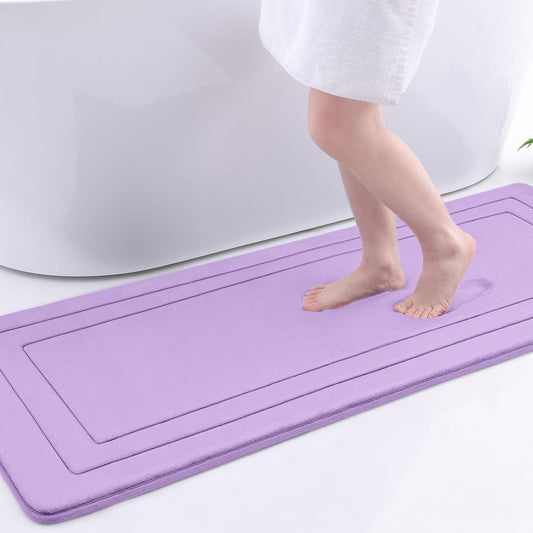 Arotive Memory Foam Bathroom Rug Mat 59x24, Ultra Soft and Absorbent Bath Mat, Machine Wash Dry, Comfortable Bath Rug Carpet for Bathroom Floor, Tub and Shower, Lavender