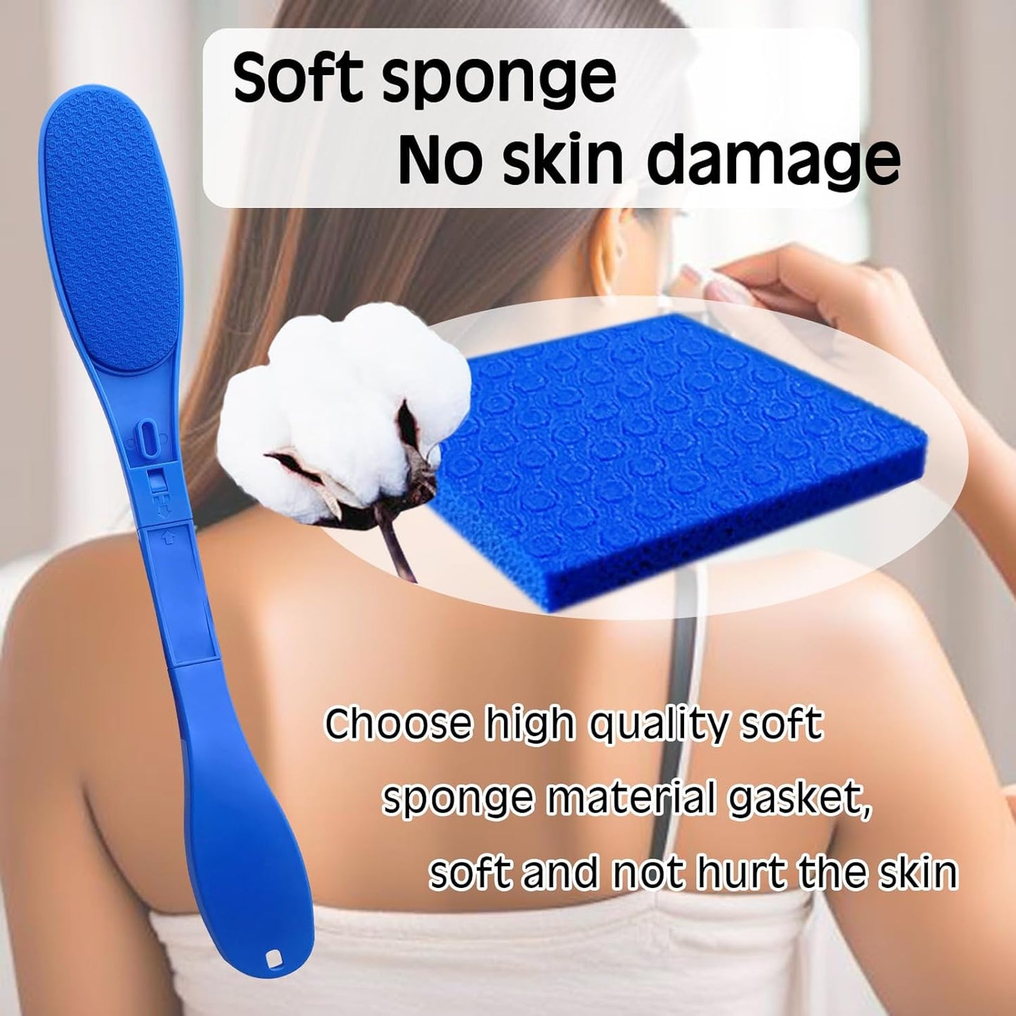 Back Scratcher for Women,Lotion applicator for Back,Handicap Accessories for Daily Living,applicator Pads,Gifts for Seniors,self Tanner Back applicator,Long Handled Sponge,Lotion Stick