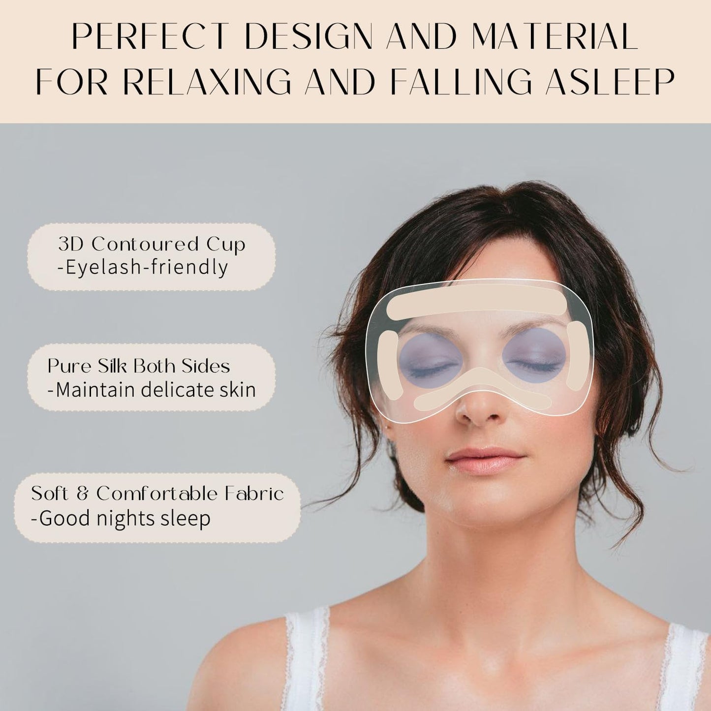 100% 22 Momme Mulberry Silk Sleep Mask, Eye Cover for Sleeping, Blackout 3D Sleep Masks for Lash Extensions with Adjustable Strap for Men and Women (Rose Gold)