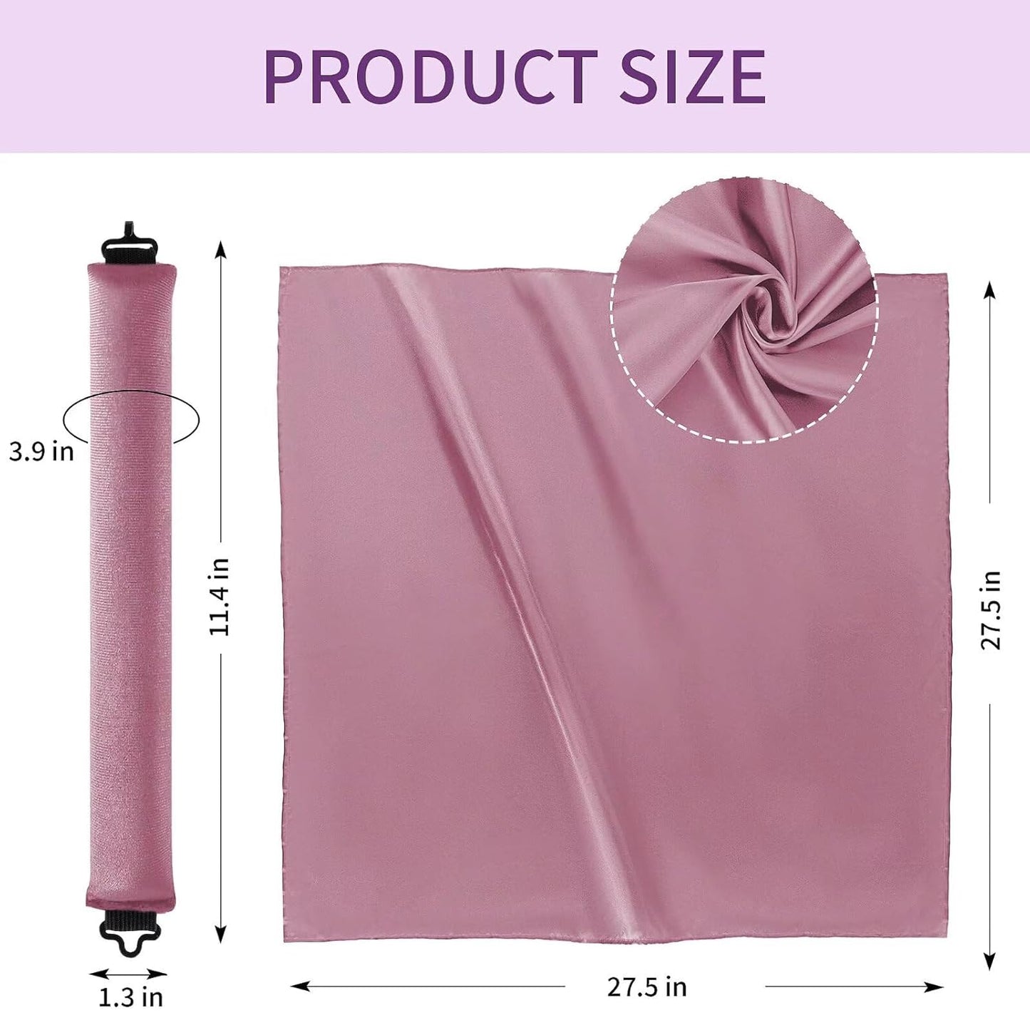 Heatless Curls Overnight Hair Curlers - 4 Pcs No-Heat Curling Rod to Sleep In,Velvet Hair Rollers with Satin Wrap