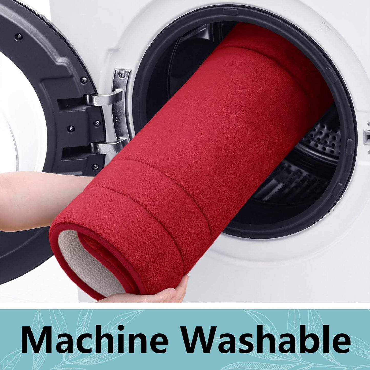 Arotive Memory Foam Bathroom Rug Mat 36x24, Ultra Soft and Absorbent Bath Mat, Machine Wash Dry, Comfortable Bath Rug Carpet for Bathroom Floor, Tub and Shower, Red