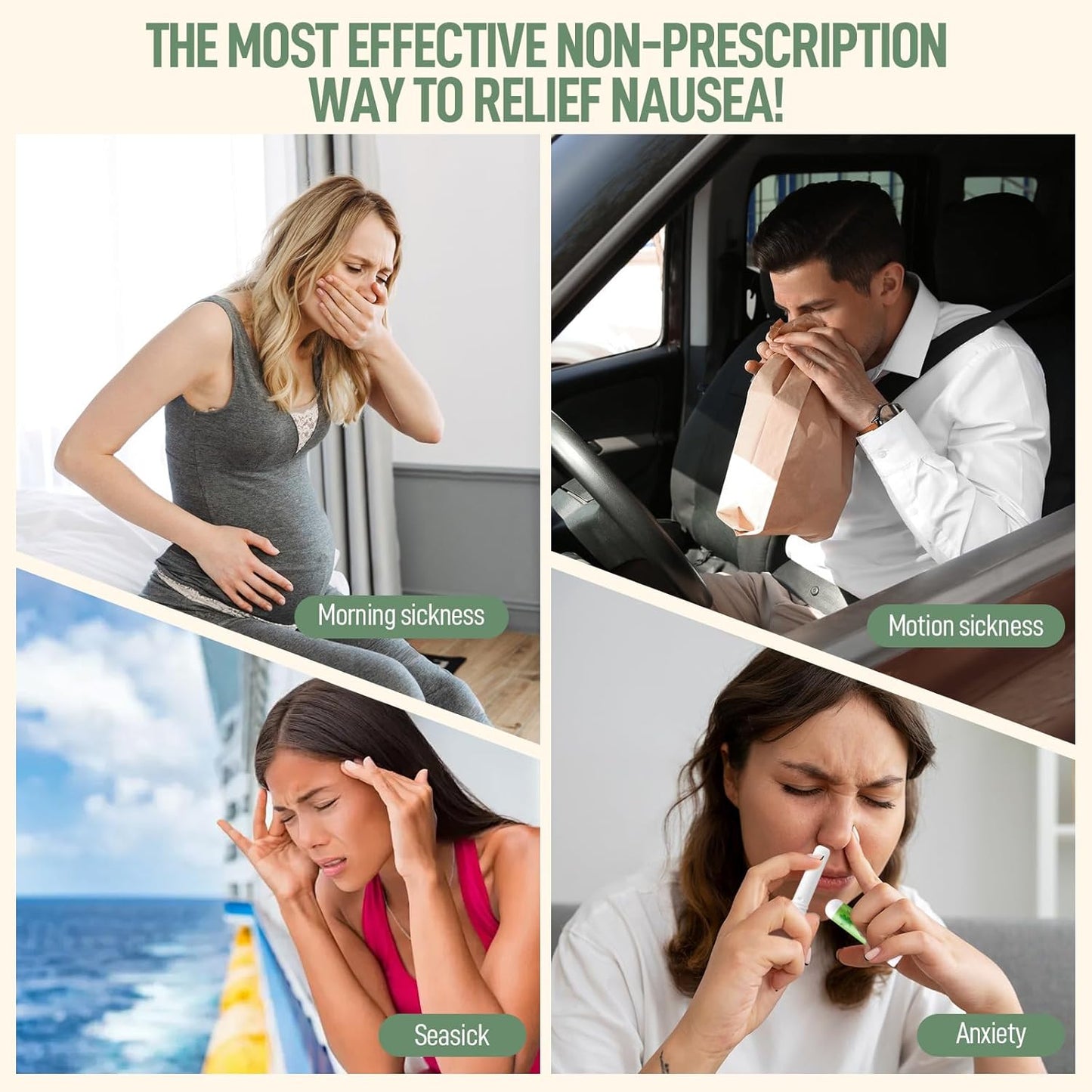 Hion Nausea Relief Inhaler-Mint and Eucalyptus, 100% Natural Essential Oils Inhalers