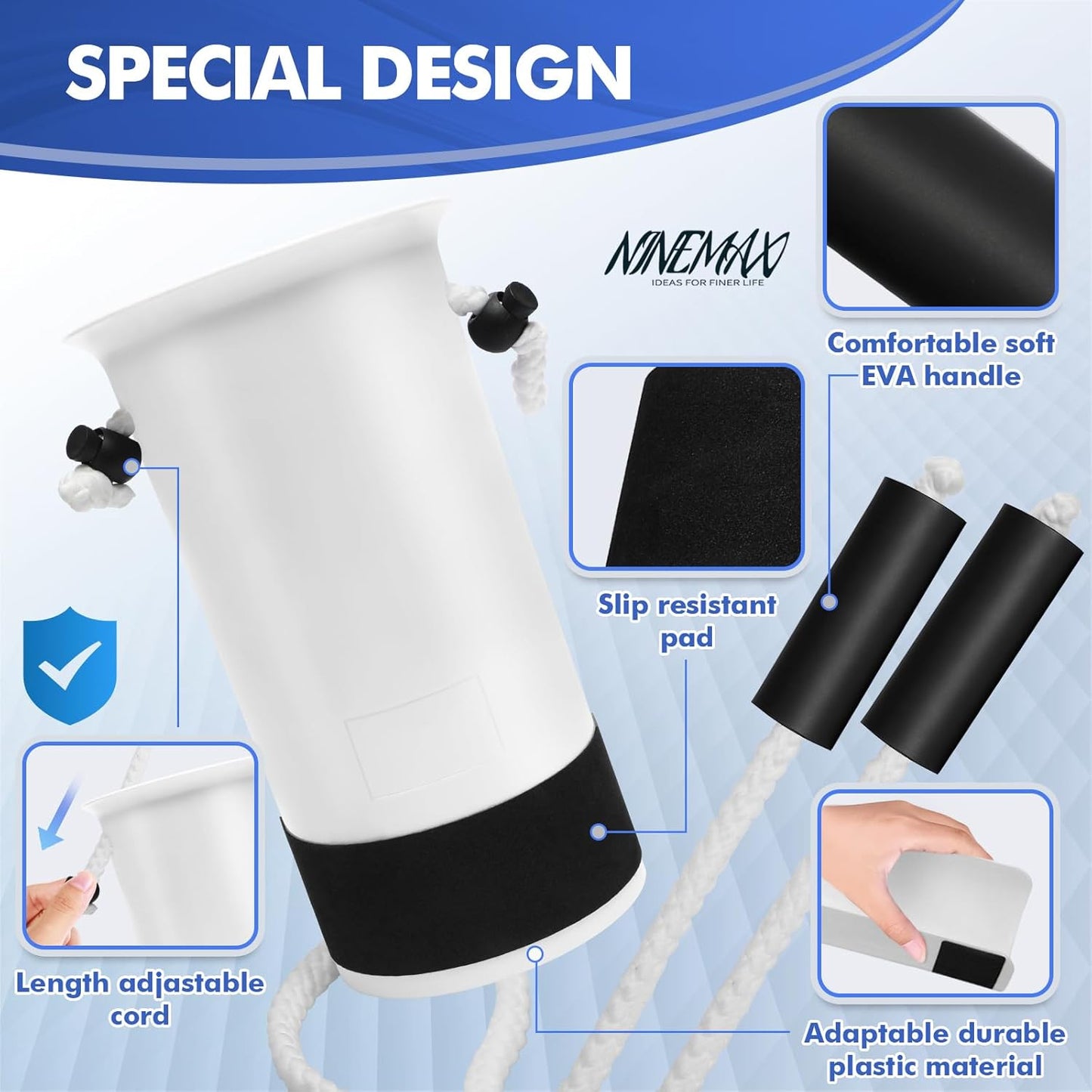 NINEMAX Sock Aids for Putting On Socks, Easy On Helper Assist Device for Seniors Elderly Disabled Diabetics, Slider Puller with Foam Handle No Bending