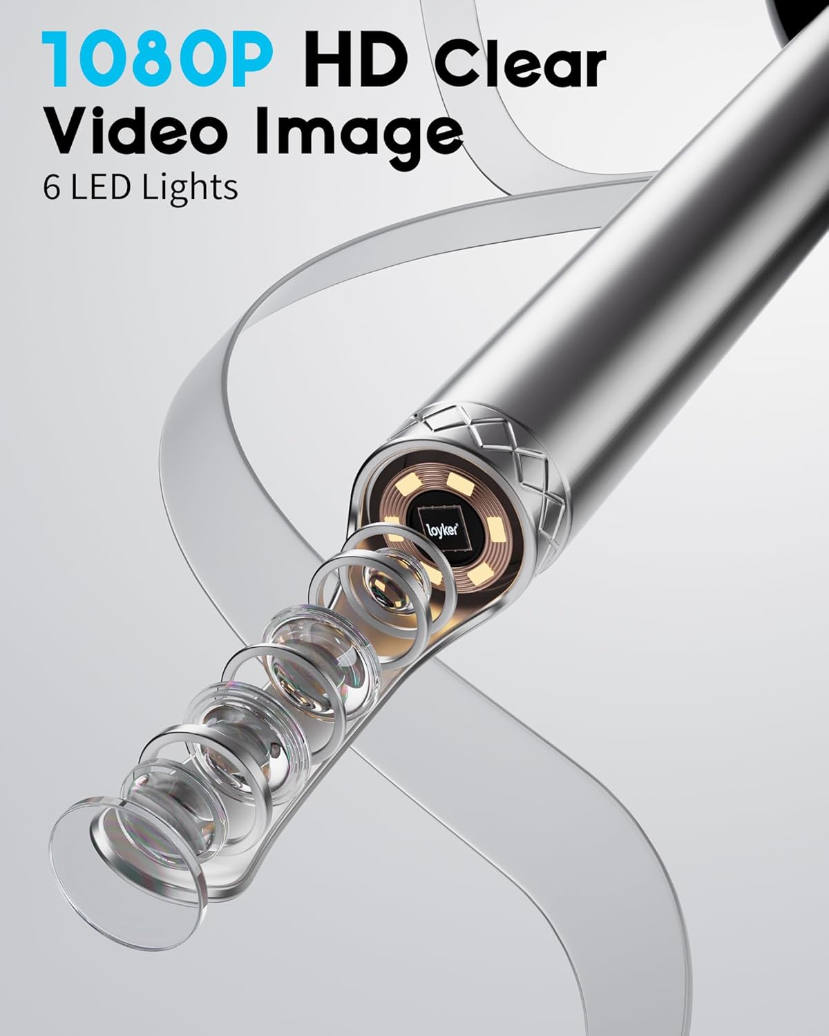 Loyker X6 Ear Wax Removal Tool Camera, Ear Cleaner with Camera, FSA - HSA Store Eligible, 1080P Ear Camera with 6LED Light for Ear/Nose/Throat/Tonsil Stone Examination, Black