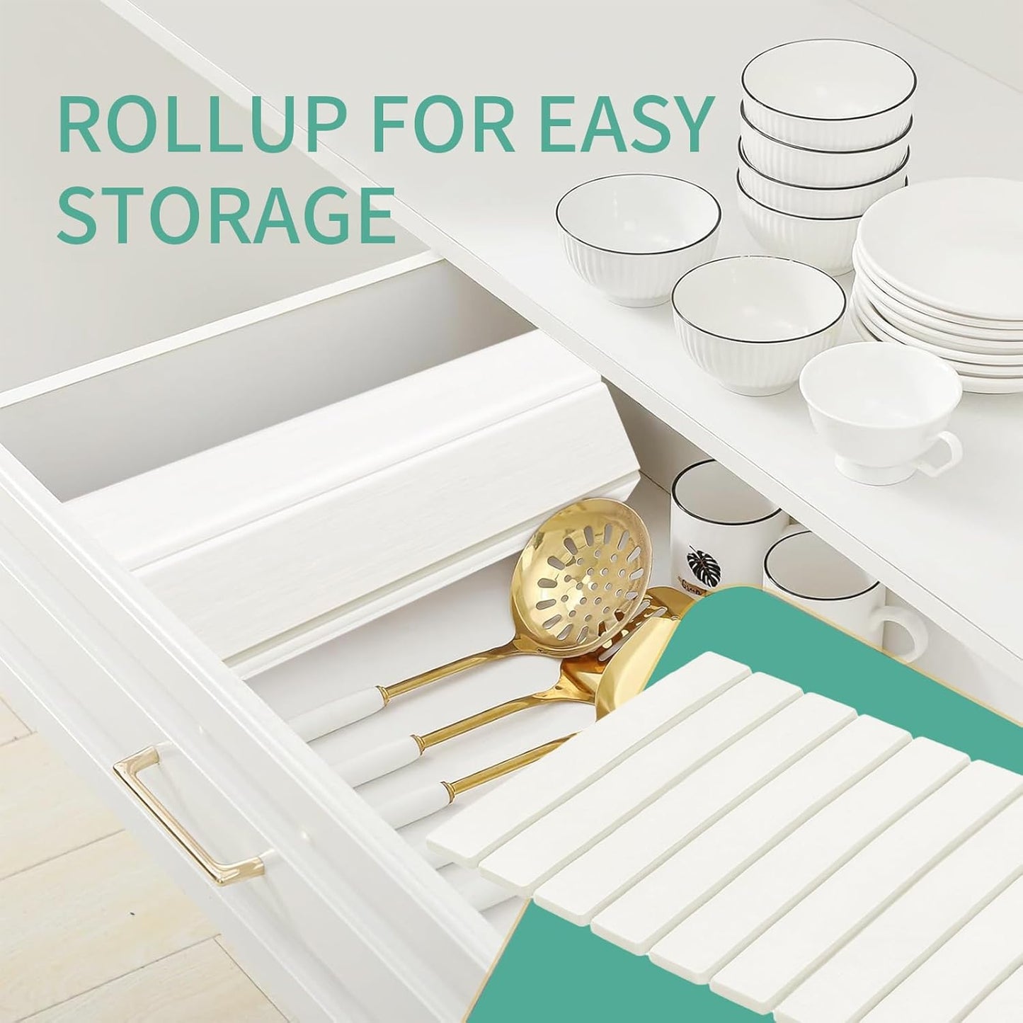 Stone Drying Mat for Kitchen Counter, Collapsible Dish Drying Mat, Fast Drying Diatomaceous Earth Dish Drying Mats, Water Absorbent Diatomite Kitchen Mat (white, small)