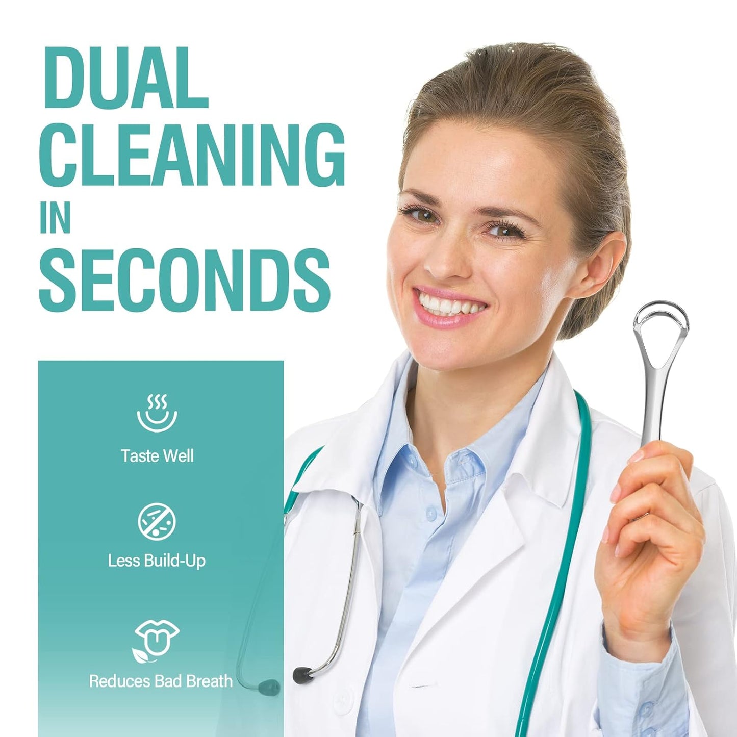 RONAVO Tongue Scraper for Adults (4 PC), New 2023 Tounge Scraper Dual Scraping Head with Travel Cases, Stainless Steel Tongue Cleaner Fresh Breath, Oral Care, 2 Colors