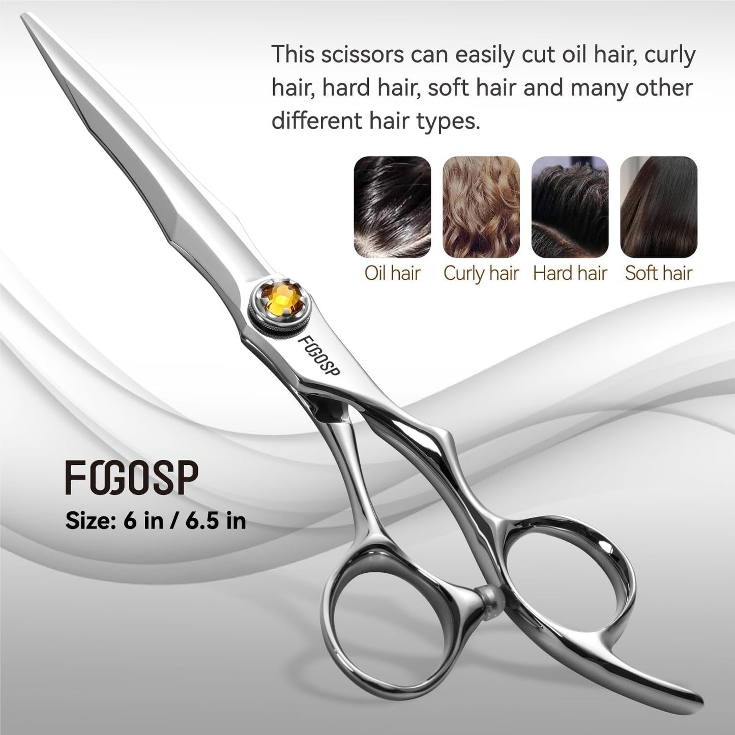 Professional Hair Scissors 6” Barber Scissors Japan VG10 Fine Cutting Blades Professional Hair Shears Barber Scissor Set for Men and Women Haircut Shear Kit