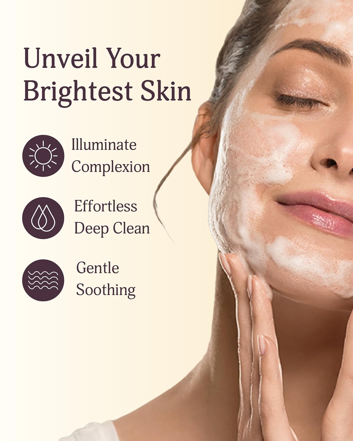 Rice Bran Foam Cleanser (Pack of 1, 5.1fl oz) - Facial Deep Cleansing Foam for Oily Skin. Smooth Skin with Gentle Scrub Formula for Men & Women, Korean Skin Care