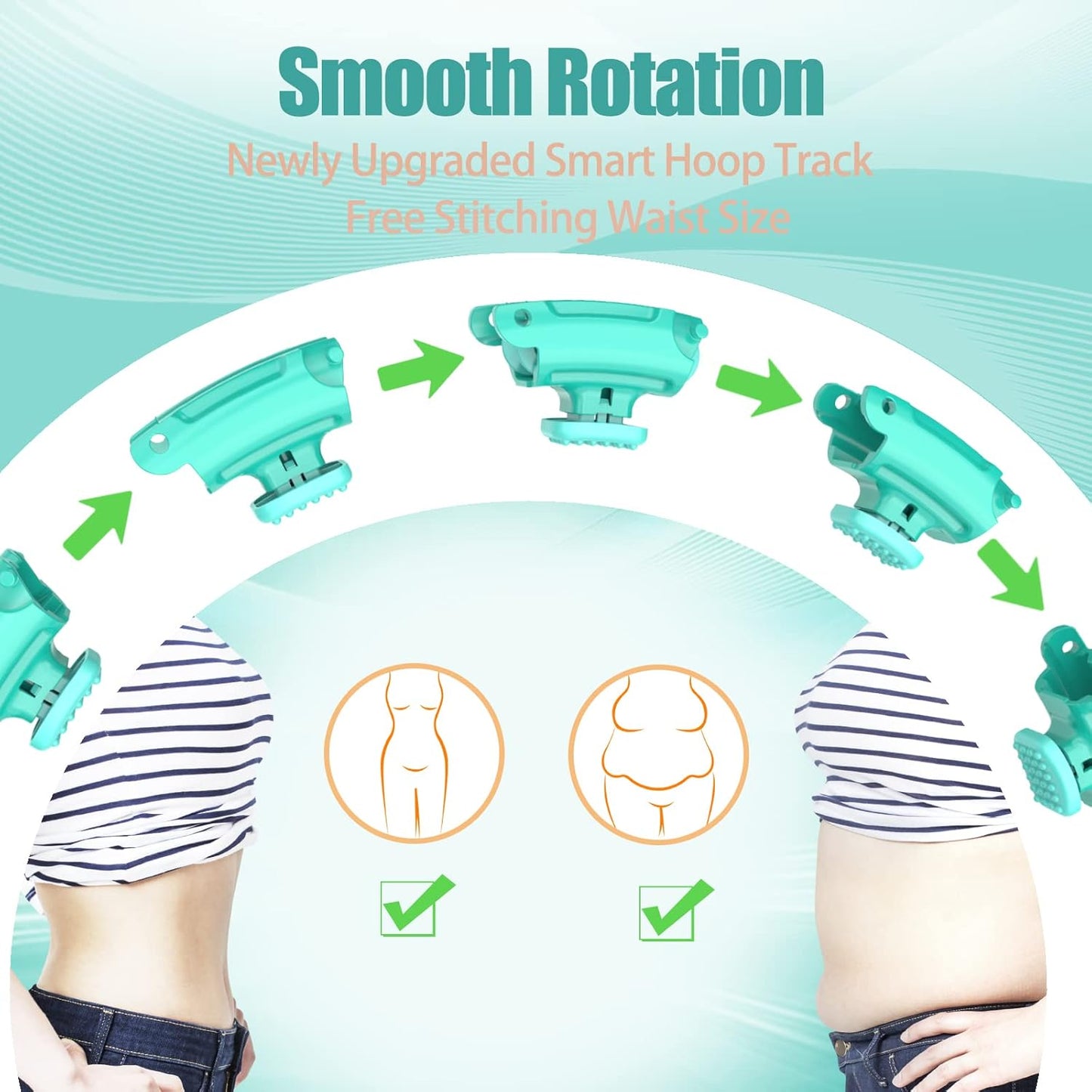 34 Knots Weighted Workout Hoop Plus Size, Smart Waist Exercise Ring for Adults Weight Loss