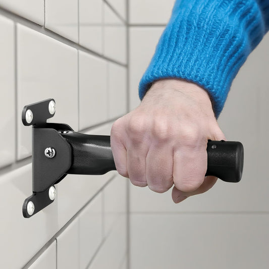 Flip a Grip Doorway Assist Handle - Safety Grab Bar for Elderly, Handicapped, 300LB Weight Suport, Non-Slip Stair & Doorway Stability Aid - Black(for Hard Wall)