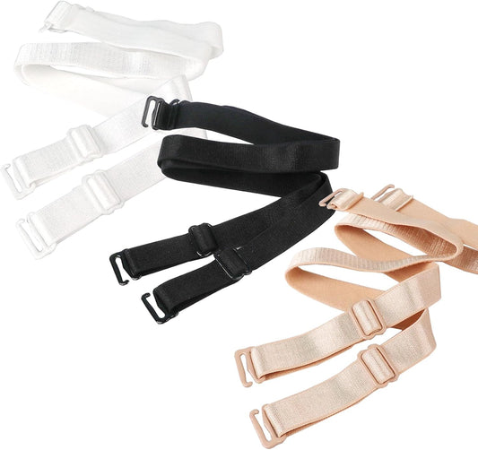 3 Pairs Bra Straps Replacement Elastic Adjustable Removable Shoulder Straps Multi-size