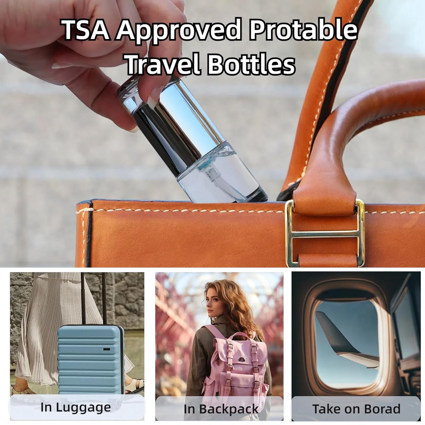 12Pack Premium Glass Travel Size Bottles, Mini Makeup Containers 1.3/0.7/0.3oz TSA Approved Gold Travel Skincare Containers Refillable BPA Free Leak Proof with Pump Spray for Liquid Toners Serum Cream