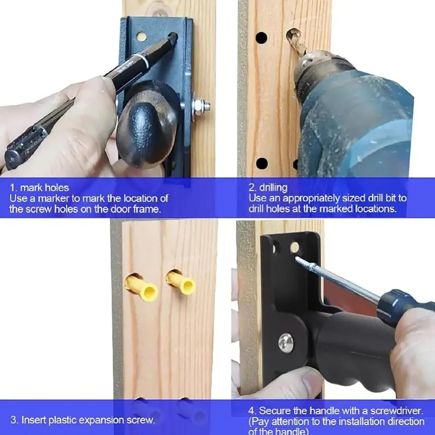 2 Pack Doorway Flip Up Grab Bar - 9" Auxiliary Support Grip Handle, 300 LBS Weight Capacity Stair Assist Handrail, Anti-Slip Design for Elderly Handicap, Easy Installation Home Safety Aid