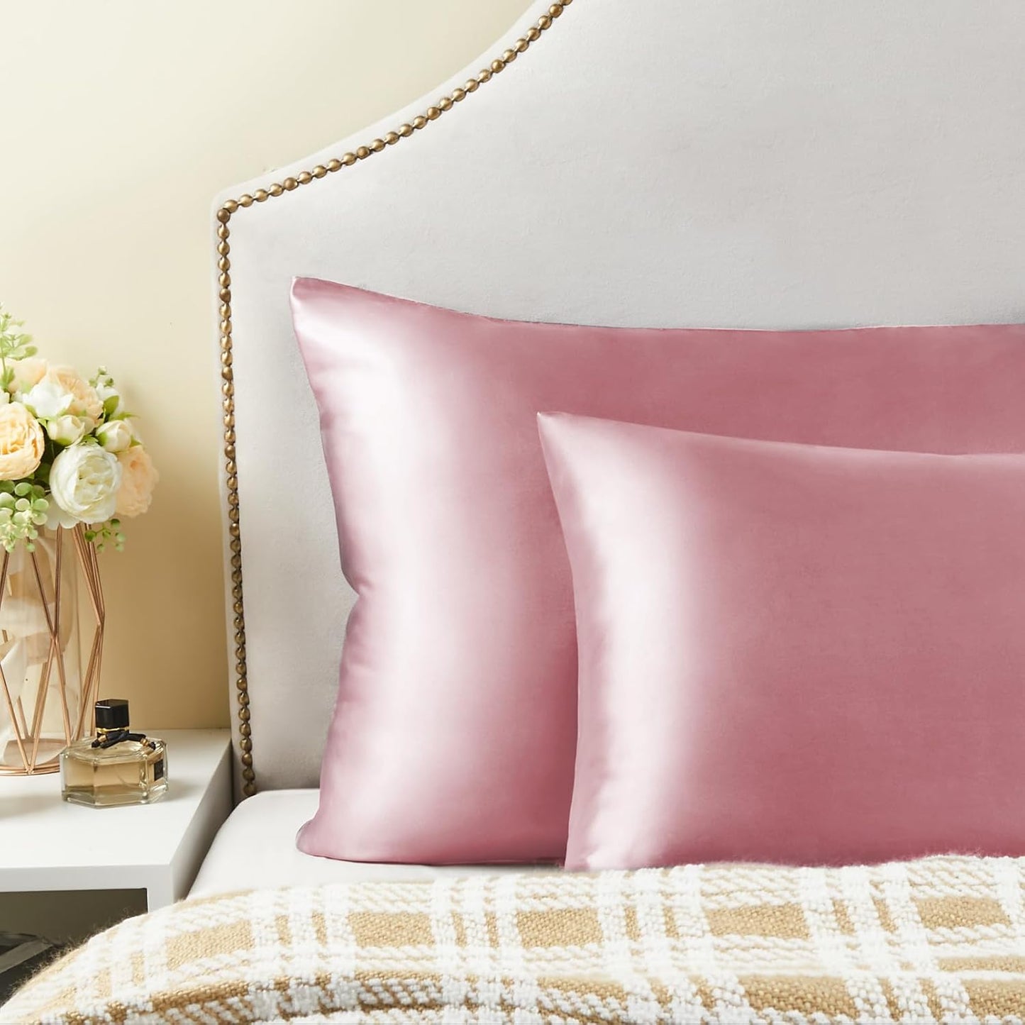 BEDELITE Satin Body Pillow Cover 2 Pack, Super Soft and Cooling Body Pillow Pillowcase for Hair and Skin, Breathable Silky Full Long Pillowcase Cover(20"x54", Nostalgia)