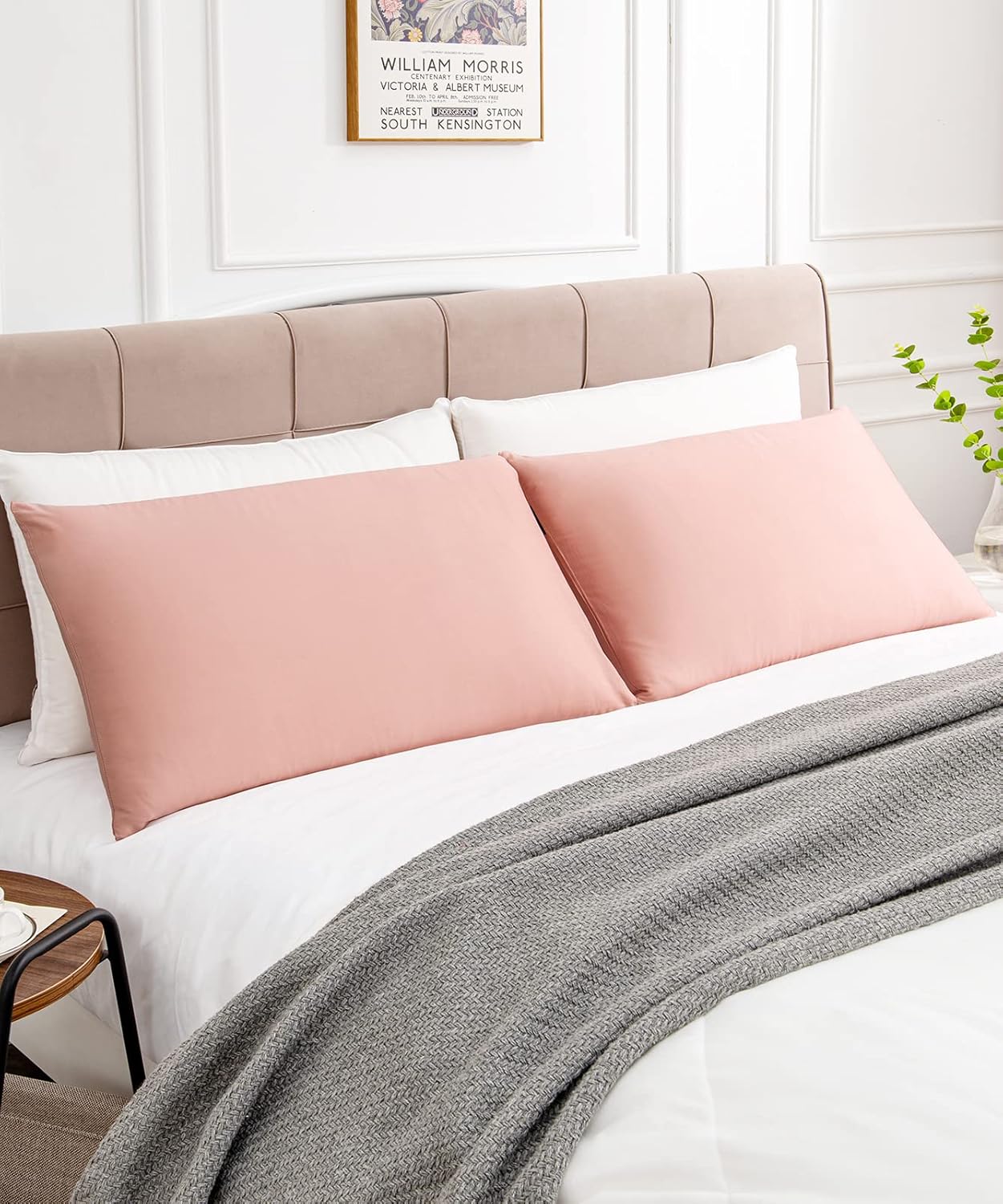 Warmstar Cotton Pillow Cases King Size Set of 2, 600 Thread Count Pillowcases 20x36 Inches, Soft Long Staple Cotton Pillowcases Breathable with Envelope Closure,Pink