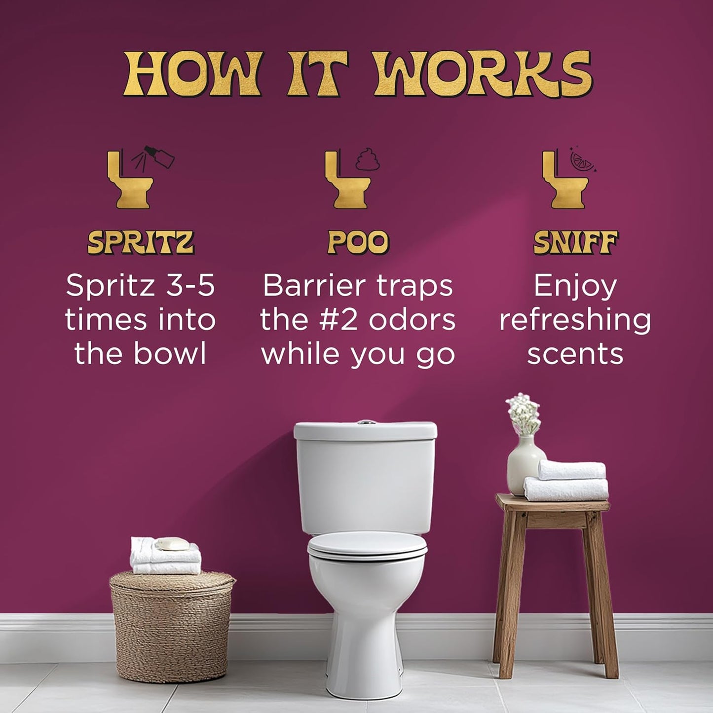 Poo~Pourri Spice Spritz 2oz Before-You-Go Toilet Spray - Instantly Trap Bathroom Odor - Plant Based Ingredients & Essential Oils - No synthetic fragrance - Apple, Pumpkin Spice, and Vanilla Scent