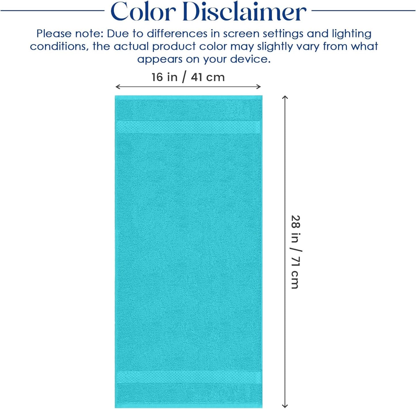 DAN RIVER 6-Pack Premium Hand Towels (16x28 Inches) - 100% Cotton, Ultra Soft, Lightweight, Highly Absorbent Towels for Bathroom, Spa, Gym, Salon, Hotel, and Travel - 550 GSM – Turquoise