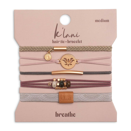 K'lani Hair Tie Bracelets for Women - Elastic Hair Bands That Double as Stylish Jewelry - Breathe - Small