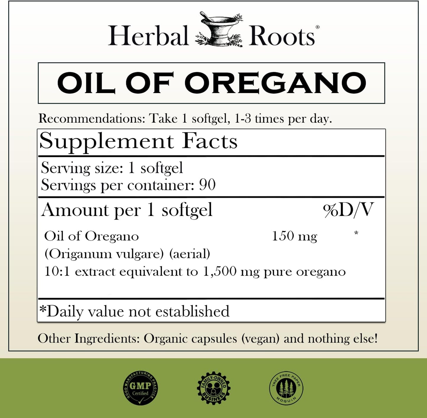 Herbal Roots Digestive Support Trio, Oil of Oregano, Certified Organic ACV & Ginger Herbal Supplements - Non-GMO