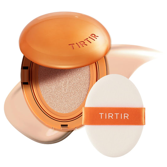 TIRTIR Mask Fit Ai Filter Cushion Foundation | AI-Like Semi-Matte Finish - Up to 72-Hour Medium to Full Coverage Korean BB Cushion Make up Beauty, #21C Cool Ivory, 0.63 Fl Oz