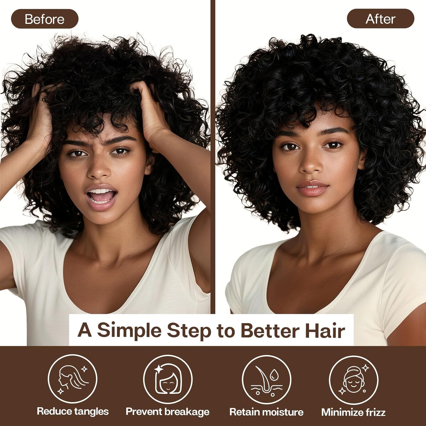 MR&HM Satin Pillowcase for Hair and Skin, Silk Satin Pillowcase 2 Pack, King Size Pillow Cases Set of 2, Silky Pillow Cover with Envelope Closure (20x36, Brown)