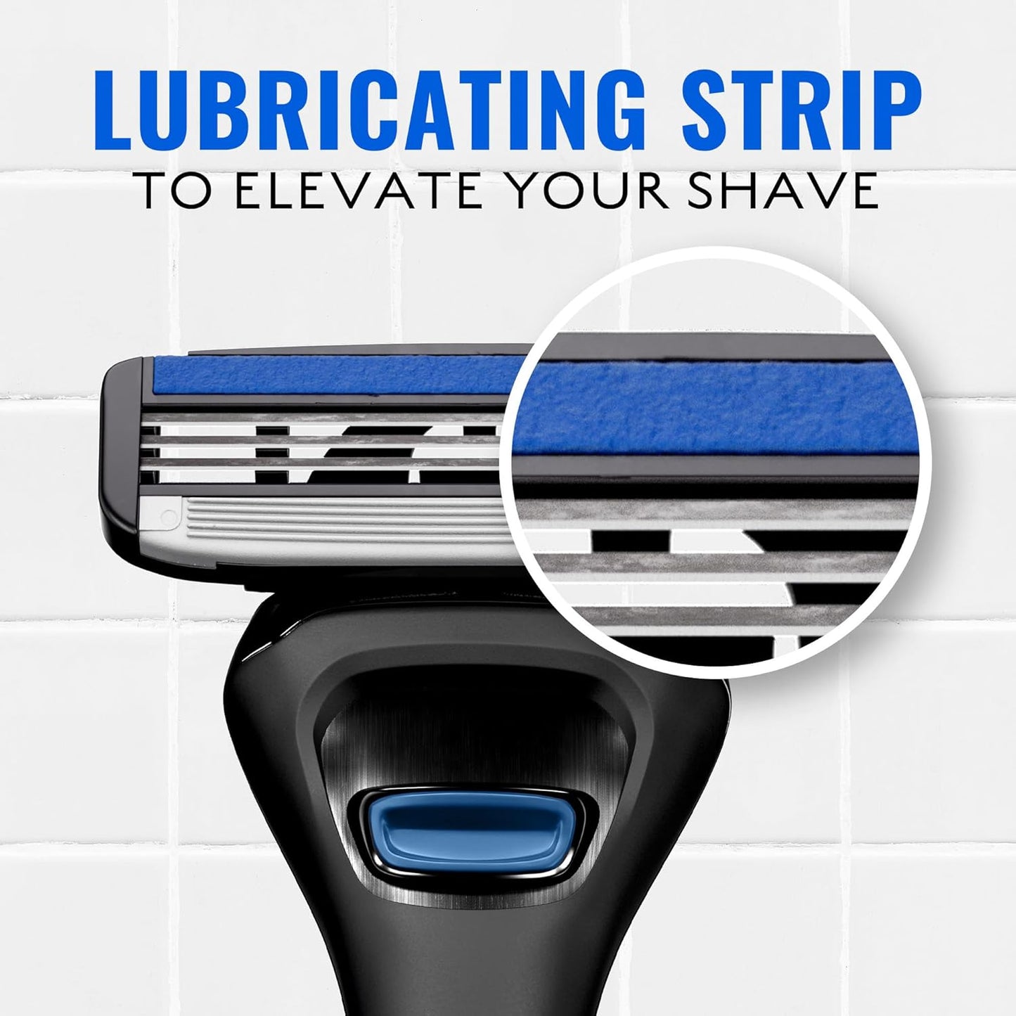 Jeremy's Razors for Men: Sprint 3 Blade Razor - Stainless Blades, Lubricating Strip, Precision Trimmer - Men's Shaving Essentials Kit, Travel Shaver Face Body Head Shavers (1 Razor 1 Cartridge)