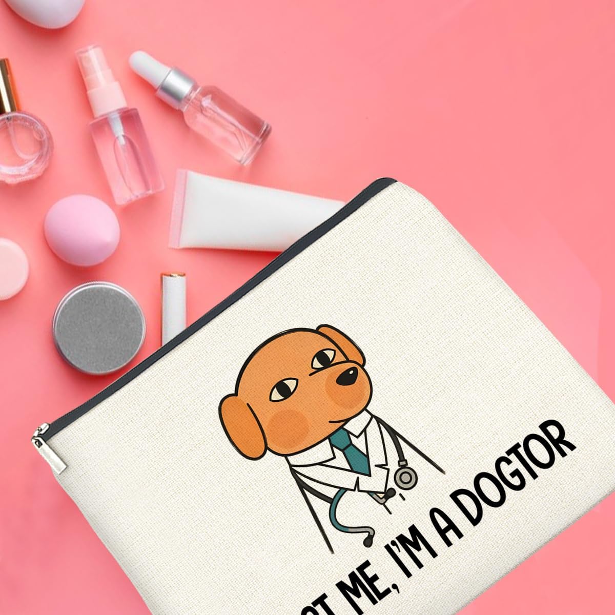 Funny Veterinarian Gifts I'm a Dogtor Makeup Bag Gifts for Women Veterinarian Vet Cosmetic Bag Zipper Pouch Gifts