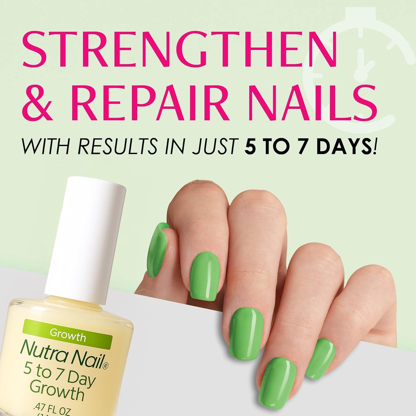Nutra Nail 5 to 7 Day Growth Treatment - Fast Keratin Nail Hardener & Nail Strengthener for Thin Nails, Brittle & Damaged (0.47 Fl Oz)