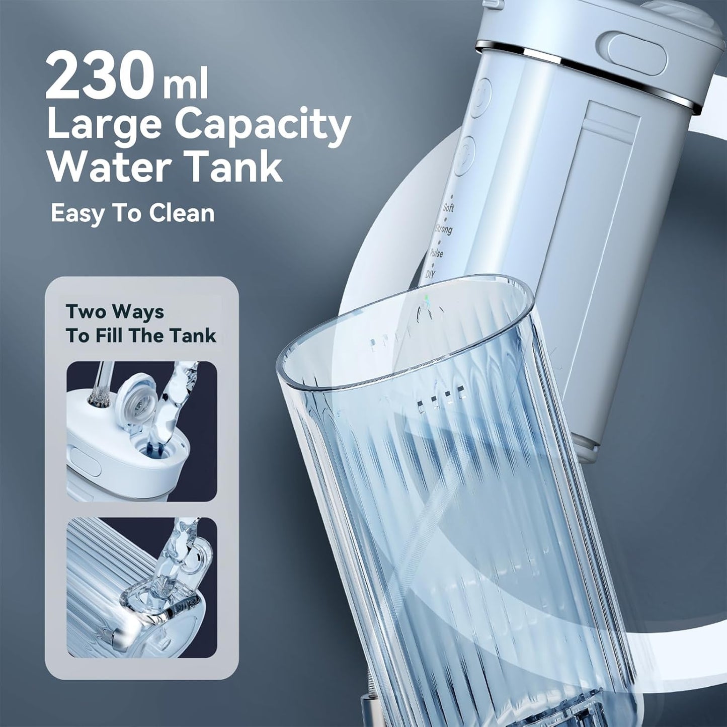 Portable Mini Water Dental Flosser for Teeth Cleaning Travel Oral Irrigator with Telescopic Water Tank,4 Modes IPX7 Waterproof Design - Perfect for Braces, Bridges, and Home & Travel Dental Care