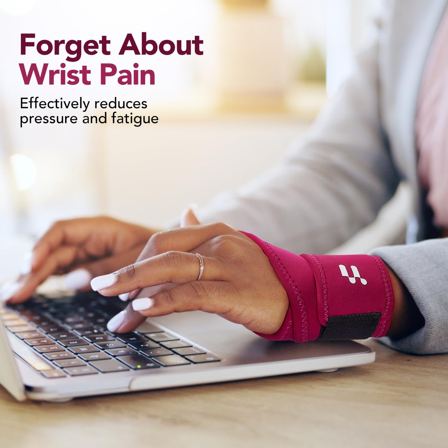 Wrist Brace with Soft Thumb Opening for Mild Carpal Tunnel Relief Tendonitis Arthritis Sprains (Not for Thumb), Compression Wrist Brace for Left Hand, Adjustable Wrist Support Wrap, 1 Unit