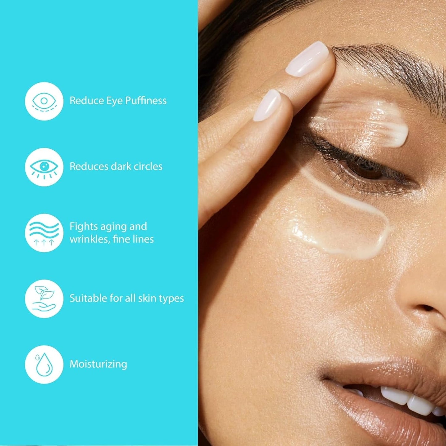 Retinol Eye Cream with Caffeine, Hyaluronic Acid & Vitamin C | Anti-Aging Under Eye Cream for Dark Circles, Wrinkles & Puffiness | Reduces Fine Lines Skin Care Treatment for Women & Men (15ml)